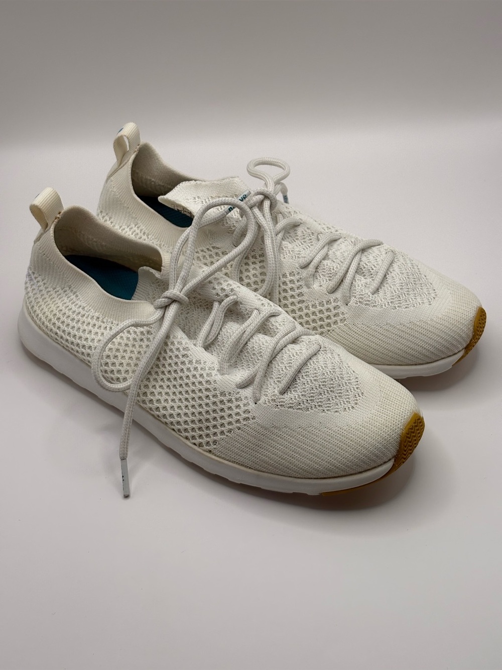 Native Shoes Women’s Apollo Knit White Sneakers Lightweight Size 7